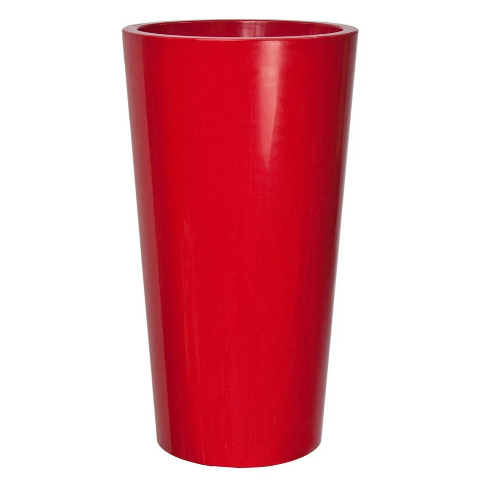 Blumentopf mit Einsatztopf 33 cm rund Höhe 61 cm Tuit Übertopf Kübel Farbe Rot