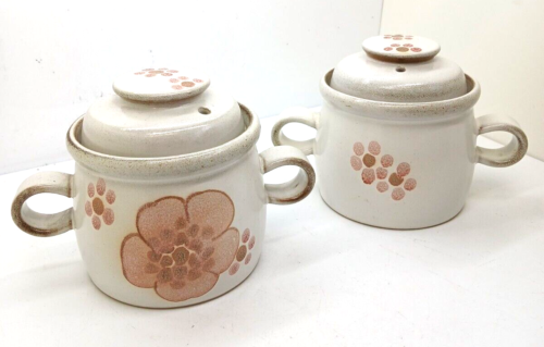 TWO GYPSY FLORAL DENBY ENGLAND STONEWARE SOUP / CASSEROLE POTS - Picture 1 of 8