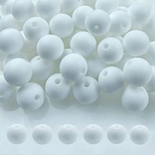 Silicone Beads, 120pcs 6mm Beads for Keychain Making Bulk 6mm, White