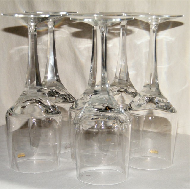 Beautiful Set (6) KROSNO POLAND CRYSTAL WINE GLASSES Cut Stems 9" Tall ALL EX! eBay