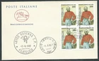1982 ITALY FDC HORSE GARIBALDI QUARTINA NO ARRIVAL STAMP - Q