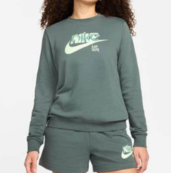 Nike Sportswear Club Fleece French Terry Graphic Crew-Neck Sweatshirt green XL
