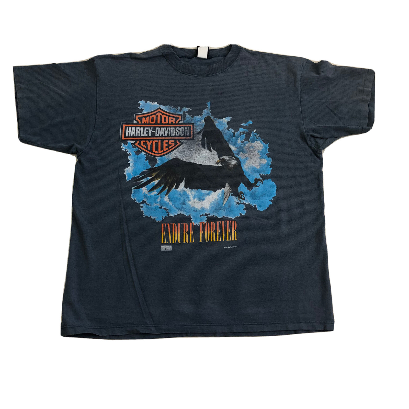 vintage Harley Davidson T-shirt by fun wear Eagle sky endure forever Size XLarge image 4
