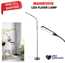 Mainstays Modern 71" LED Floor Lamp with 4 Brightness & 4 CCT Settings - Black