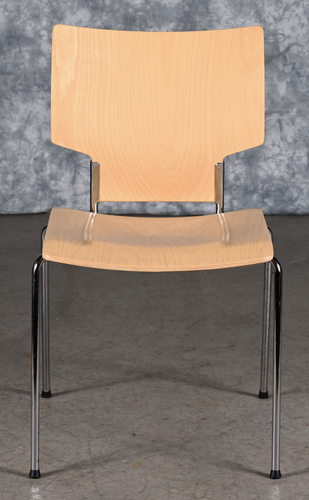 LOT of 8 KUSCH+CO 2000s RETRO LOOK HOT MOULDED PLYWOOD STACKING CHAIRS FREE SHIP - Picture 18 of 21