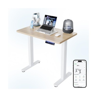 HUANUO One-Piece AI-Powered Electric Standing Desk, Smart APP, Work with Alex...