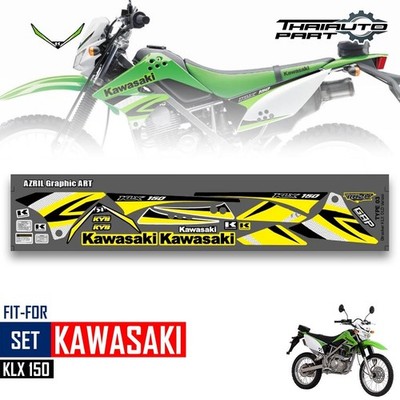 For Kawasaki Custom Graphics Sticker Decal Kit Motocross Yellow KLX 150 2013