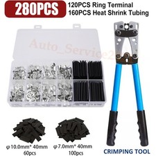 280PCS Car Lug Ring Terminals Cable Electrical Wire Crimp Connectors Kit A  