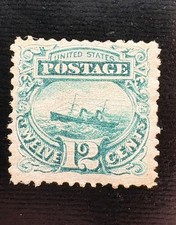 US 117 Mint 12c Pictorial Nicely Centered! Regummed? See Pics & Description.