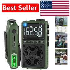 Compact Portable Radio with NOAA Alert, Bluetooth  5W Sound - Ideal for Travel