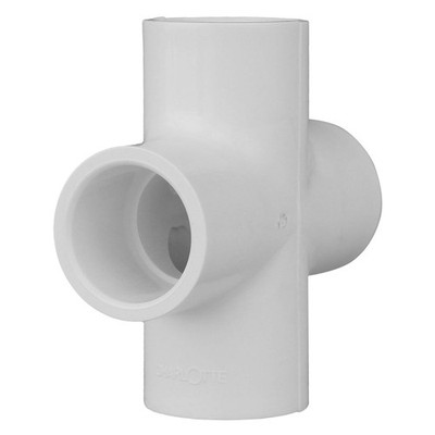 CHARLOTTE PIPE 1/2 SCH 40 CROSS SXSXSXS Inch ( EACH qty: 1 ), White 