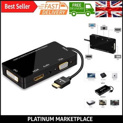 HDMI zu VGA DVI Adapter mit Audio - 1080P Full HD Multiport Video Konverter...