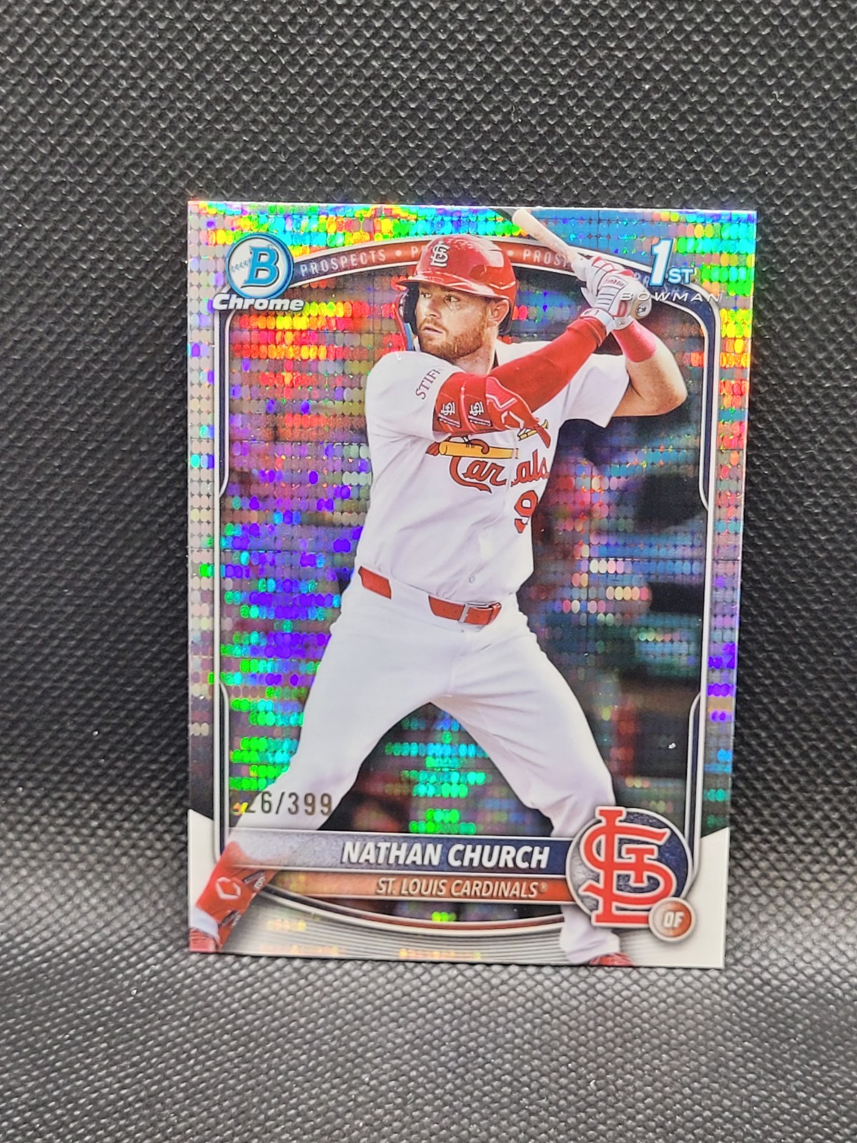 2025 Bowman Chrome NATHAN CHURCH pulsar refractor 226/399 RC 1st Cardinals