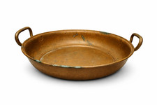 alte französiche Kupfer Sauteuse Schmorrpfanne flache Pfanne aus Frankreich
