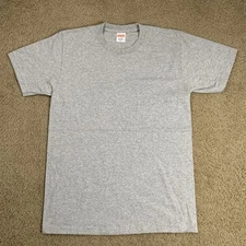 Supreme Mens Medium Gray Blank Short Sleeve Shirt Hip Hop StreetWear Skate Rap