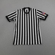 Vintage Cliff Keen Referee Jersey Mens XL Black White Striped Soccer Shirt USA