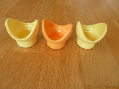 3 Tupperware Junge Welle Eierbecher  gelb orange