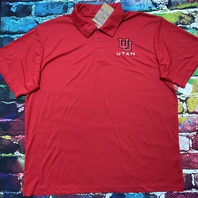 New with Defects: Mens 2XL NCAA Utah Utes Breathable 3 Button Performance Polo 2
