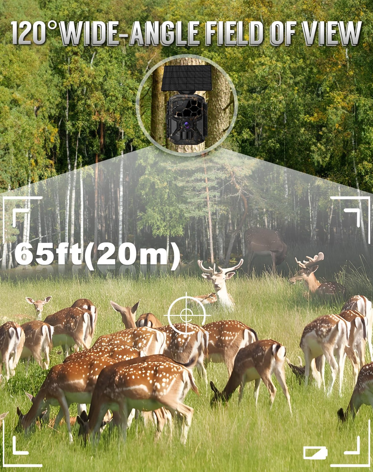 Cokque Trail Camera - Solar 8K 60MP WiFi Game Camera with 0.1S Motion Activated,
