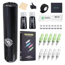 Dragonhawk X3 Pro Tattoo Wireless Gun Pen Machine Kit, Rca Jack Battery Power