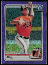 2020 Bowman Chrome #BCP-238 D.L. Hall Prospects Purple Shimmer