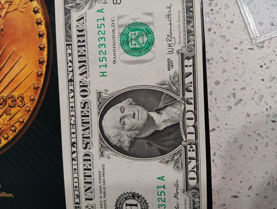 $1 1977 "RADAR SERIAL NUMBERS" CRISP UNC TOP QUALITY PAPER - Image 4 of 4