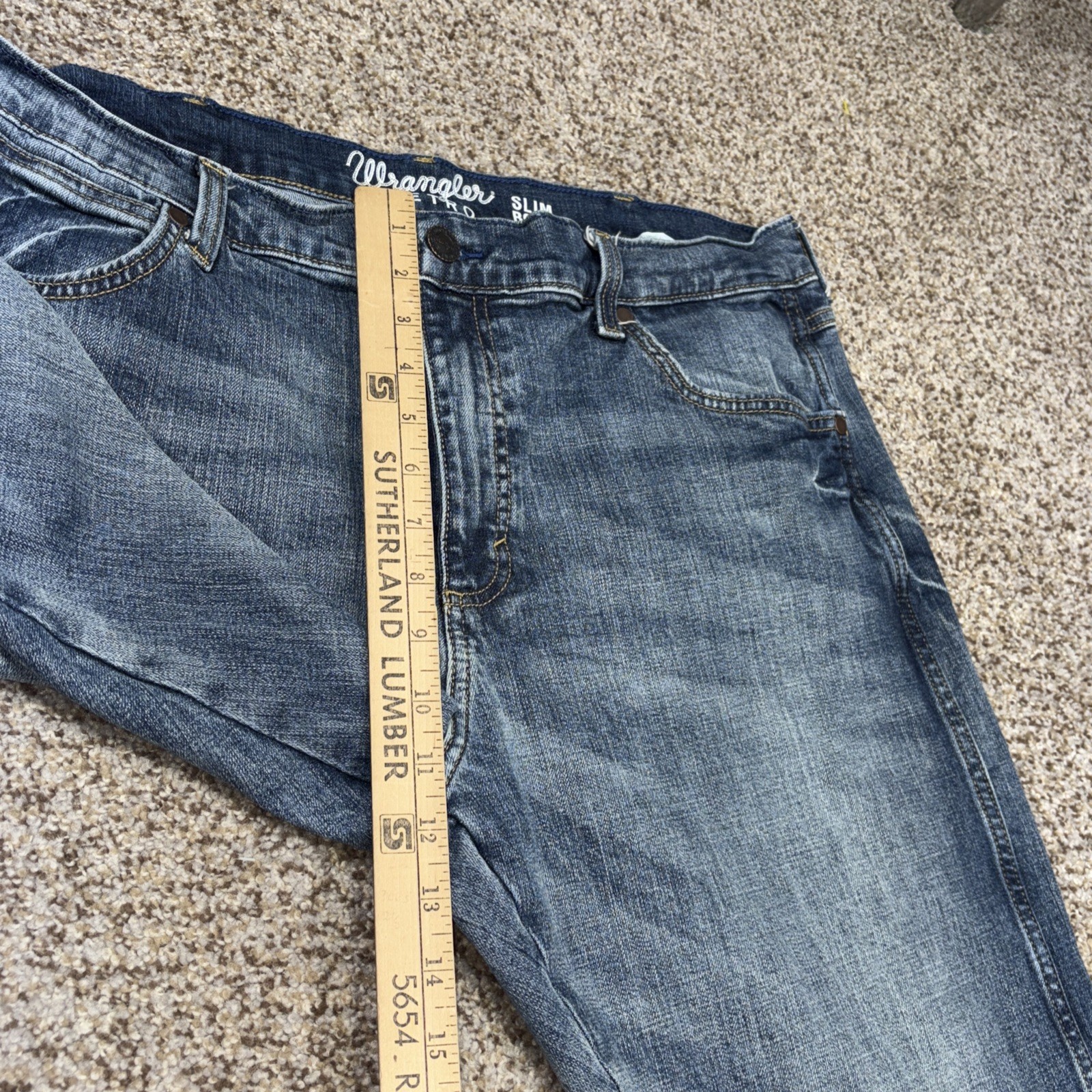 Wrangler Retro Jeans Men's 38x32 Blue Slim Boot Stretch Cowboy Fits 37 X 30 - View 8