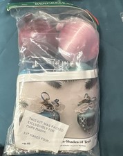 VTG Merri Mac Ornament Kit Xmas Mary Maxim Victorian Lace Shades Of Teal Makes 4