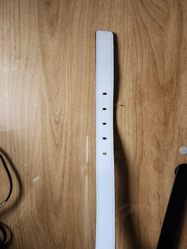 Cinturón para mujer Francesco Biassia de cuero genuino blanco talla L hecho en Italia Foto 2 de 4