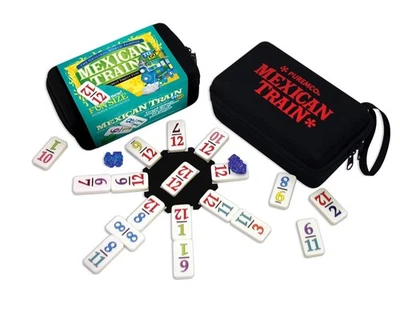 Mexican Train Dominoes To Go Travel Zip Case University Games NEW Sealed