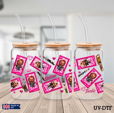 Horror Figur UV DTF Aufkleber - 16oz Libbey Dose Glasfolie yn664