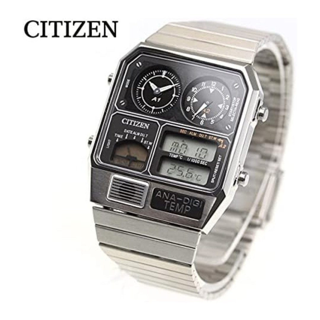 Citizen 78E Reissue Temp Watch Silver Digi Style Collectible Ana Vintage JG2101 - VintageWatches.PK Citizen 78E Reissue Temp Watch Silver Digi Style Collectible Ana Vintage JG2101 - vintagewatches.pk