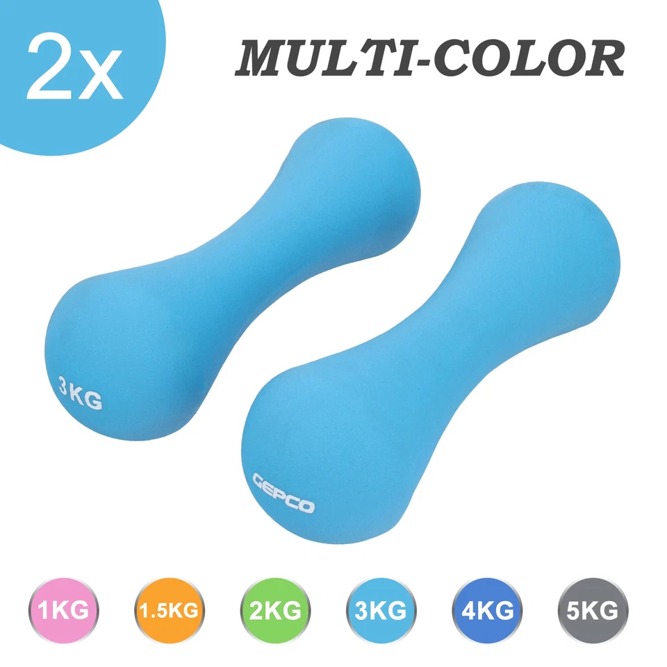 2x Haltères Poids Set 0,5 - 5kg en fonte chaque bench press Yoga Gym Fitness - Photo 1/1