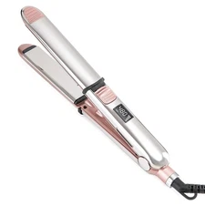 2-in-1 Titanium Ionic Flat Iron,Professional Hair Straightener & Curler, Fast...