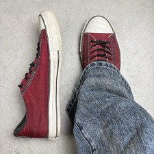Converse x John Varvatos Chuck Taylor Low Red Canvas Distressed Mens Size 9