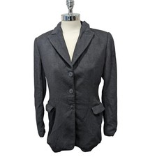 Giorgio Armani Black Wool Blazer Jacket Size 8 Made in Italy Vintage