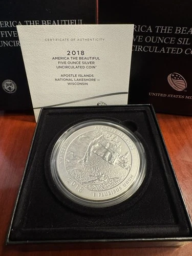 2018 Apostle Island America the Beautiful BURNISHED 5 oz Silver Coin Uncirculate