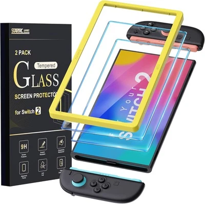 STARTRC GAMES [2 Pack] for Nintendo Switch 2 Tempered Glass Screen Protector HD Clear