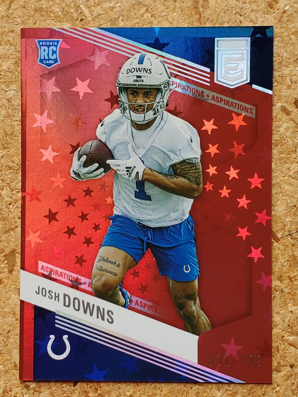 Josh Downs 2023 Donruss Elite Aspirations Stars Rookie Parallel #031/299 RC Colt