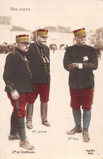 POSTCARD MILITARY WWI NOS CHEFS  CASTLENAU  JOFFRE  PAU