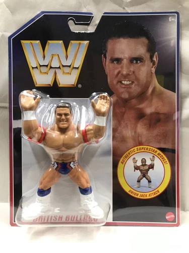 WWE MOC Mattel Retro BRITISH BULLDOG Wave 6 New WWF Figure
