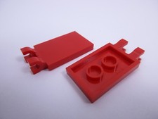 LEGO x2 Red Flag Tile Modified Réf 30350 Set 8157 60009 60027 3677 7688