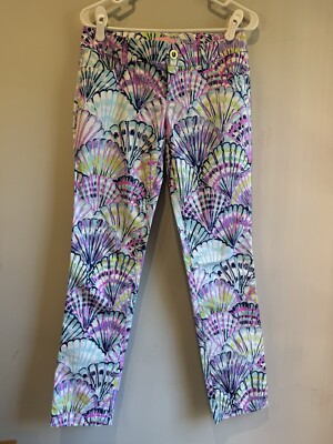 Pantalon Chino Lilly Pulitzer Callahan – Bleu Brillant, Attraper-Relâcher Cheville Rose – Taille 2,6,10 – Neuf Avec Étiquettes