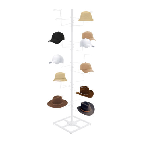 Espositore per cappelli girevole in metallo 5 livelli pavimento libero 20 tappi supporto copricapo - Foto 4 di 17