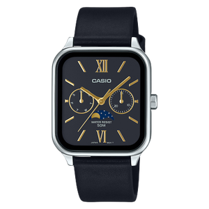 Casio Analógico MTP-M305L-1A2 Fase Lunar Cuarzo Reloj para Hombre con Correa de Piel Genuina