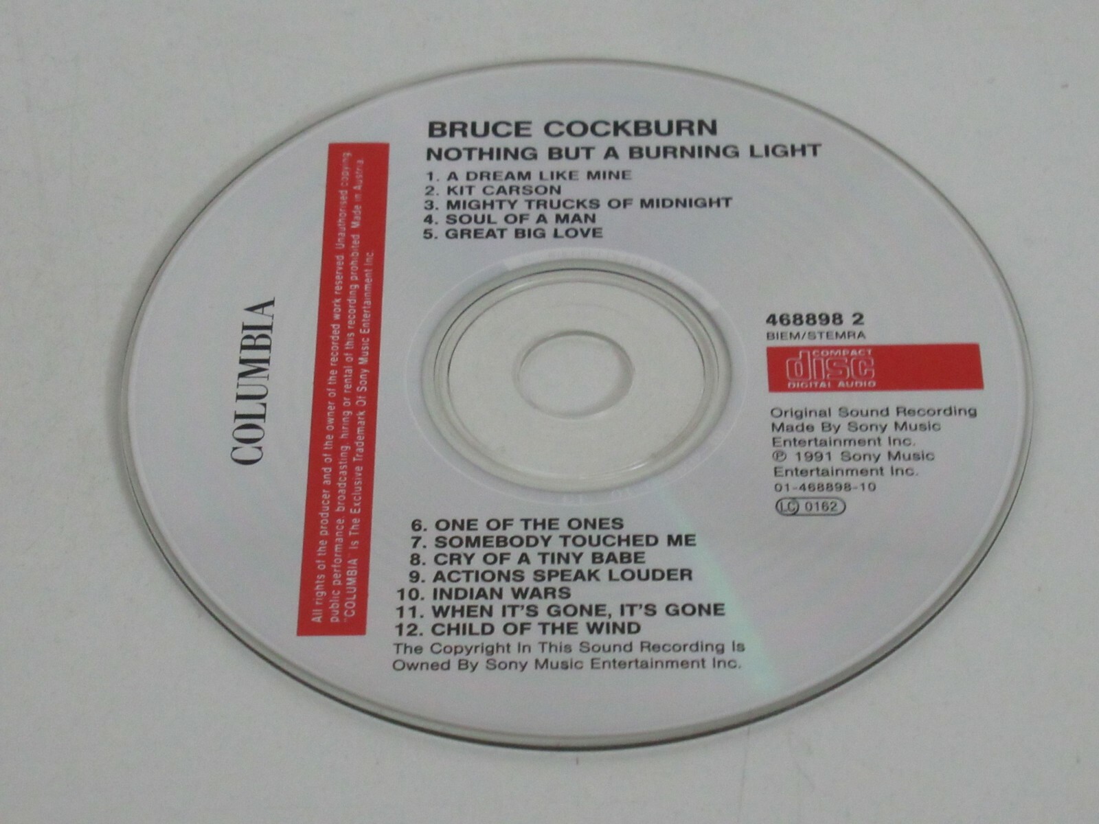 Bruce Cockburn ‎ Nothing But A Burning Light / Columbia ‎ 468898 2 CD