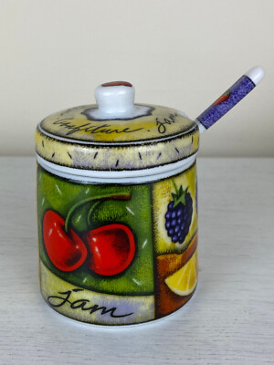 Erdbeere MSC Joie De Vivre Confiture Obst Marmelade Gelee Glas Kanister Deckel & Löffel
