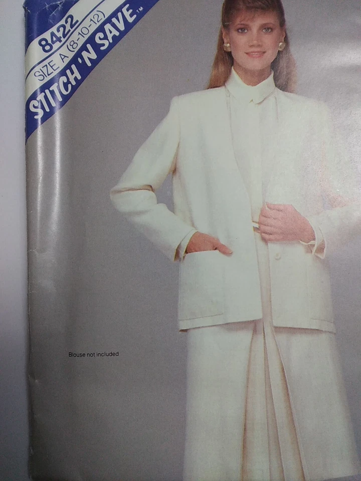 Blazer Jacket Skirt A 8 10 12 Stitch N Save McCalls 8422 Sewing Pattern Career - Image 2 of 4