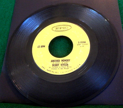 Bobby Vinton ''Another Memory/Just As Much As Ever'' Vinyl 45 RPM RECORD
