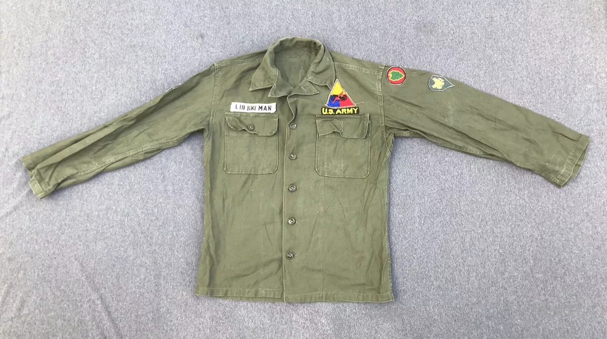 M1947 Korean War Era OG-107 Utility Jacket Cotton Small Sateen Shirt US Army